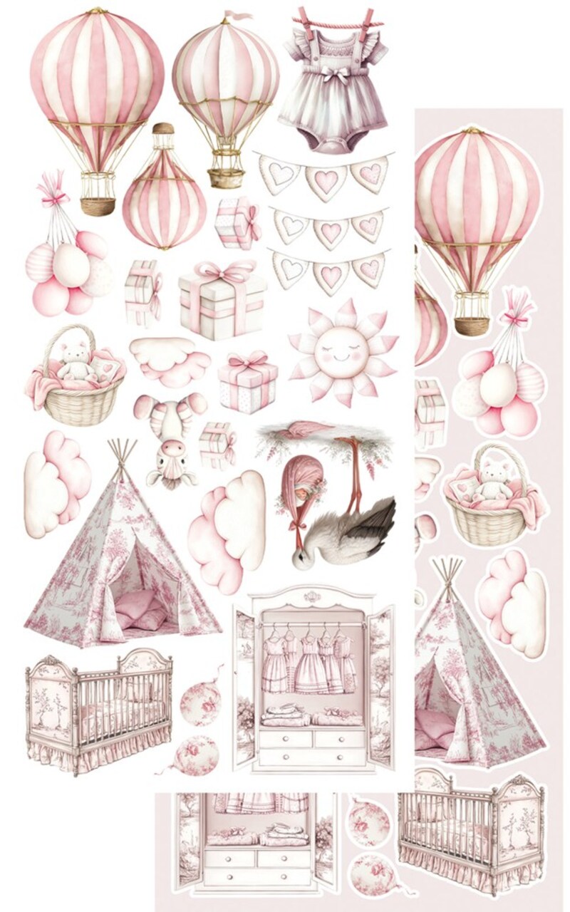 Art of Alchemy “Baby” Extras to Cut Set – Girl | 12x6 | 6 Sheets | Mirror Print Cut Apart Designs